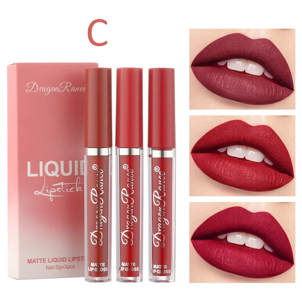 Velvet Matte Lipstick & Gloss Set (3-Pack)
