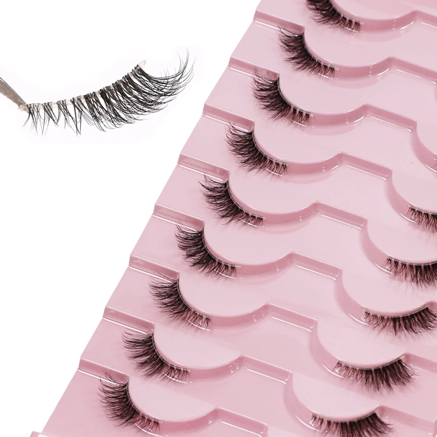Half eyelashes, natural appearance