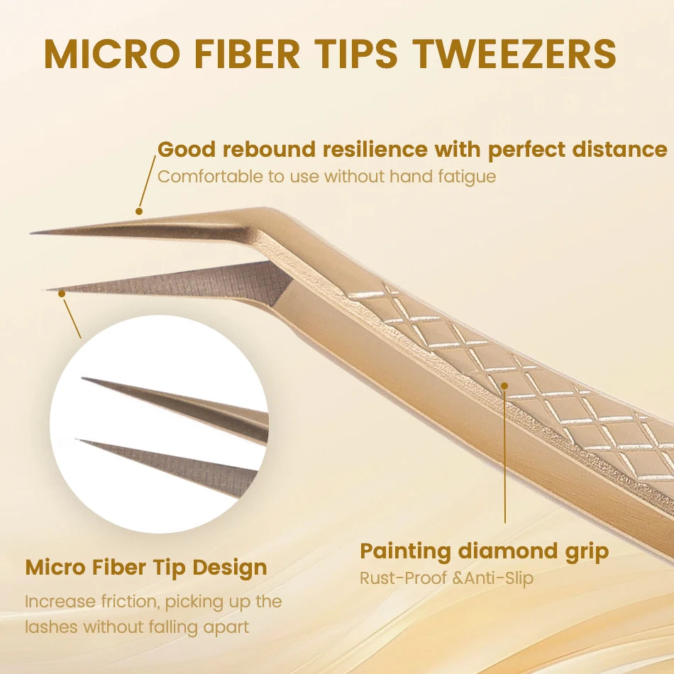 Precision Anti-Slip Eyelash Tweezers – Stainless Steel Lash Extension Tool