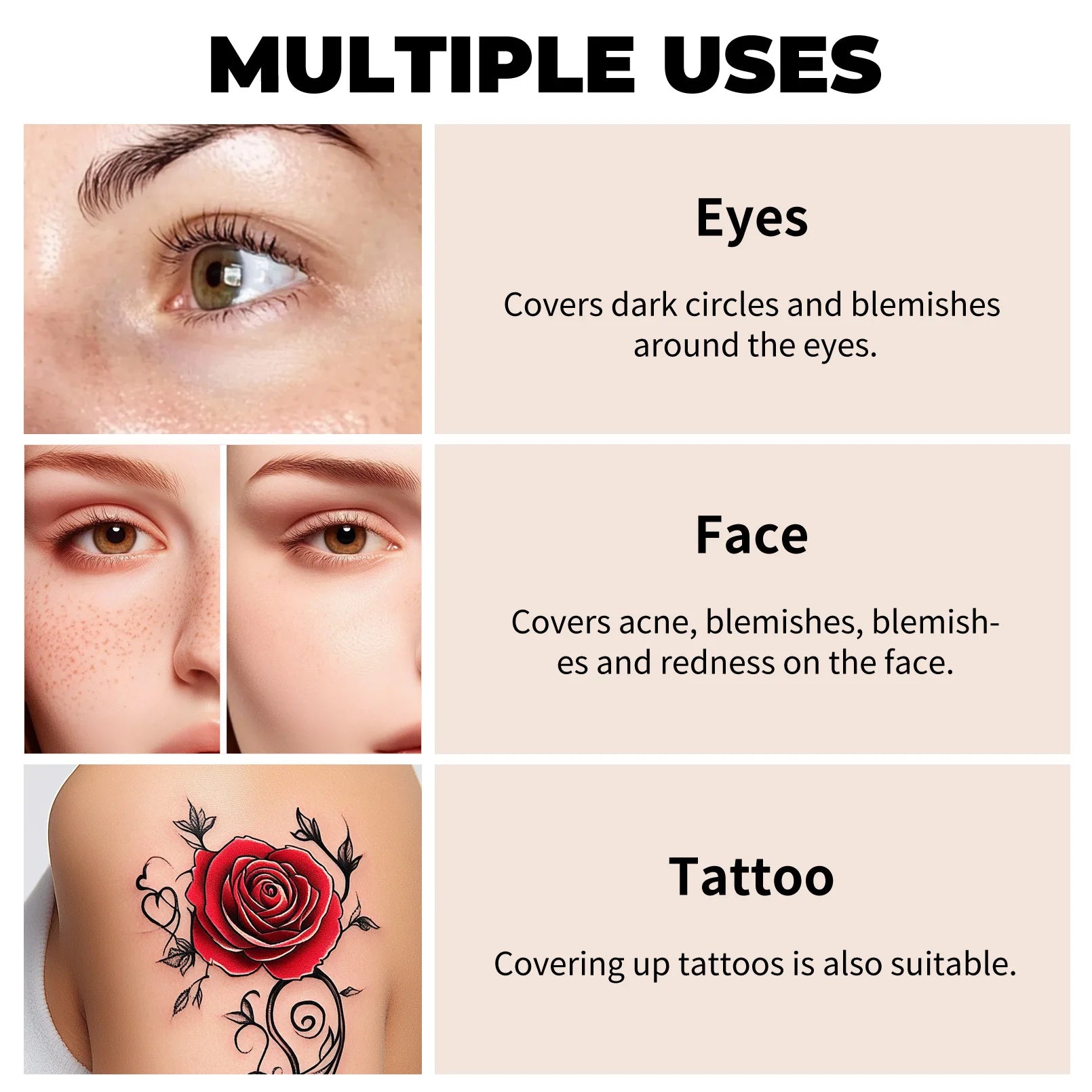 Hydrating Eye Brightening Concealer&Contour Cream-Full Coverage,Long Lasting,Correcting