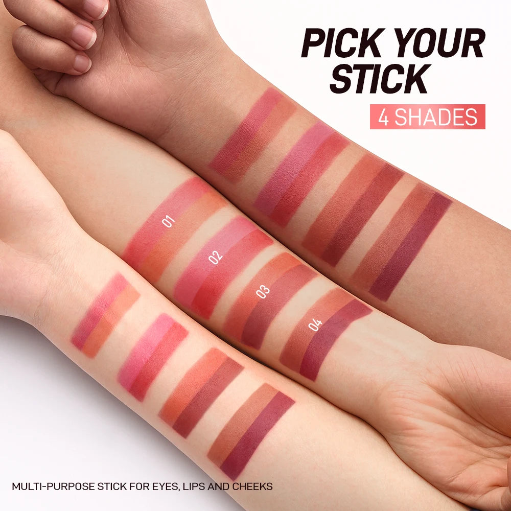 Blush Stick Lipstick 3-in-1 Eyes |Cheek Lip Tint