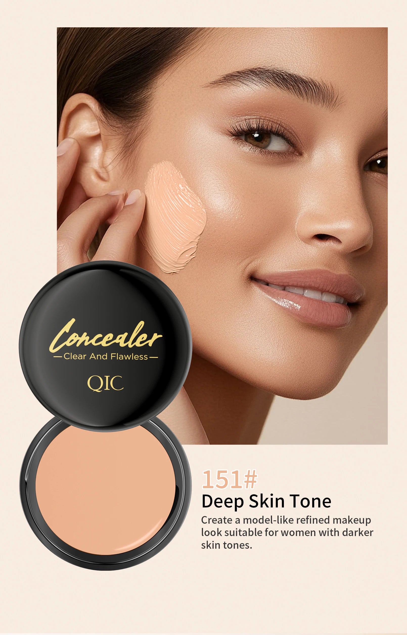 Hydrating Eye Brightening Concealer&Contour Cream-Full Coverage,Long Lasting,Correcting