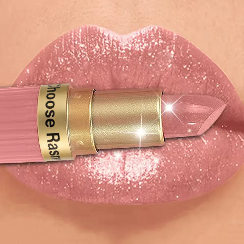 Pearlescent Pink Glitter Velvet Lipstick | Metallic Waterproof