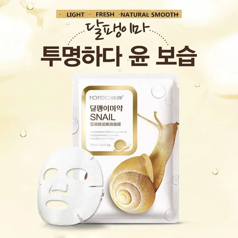 Snail Essence Sheet Mask (10-Pack) – Hydrating & Repairing