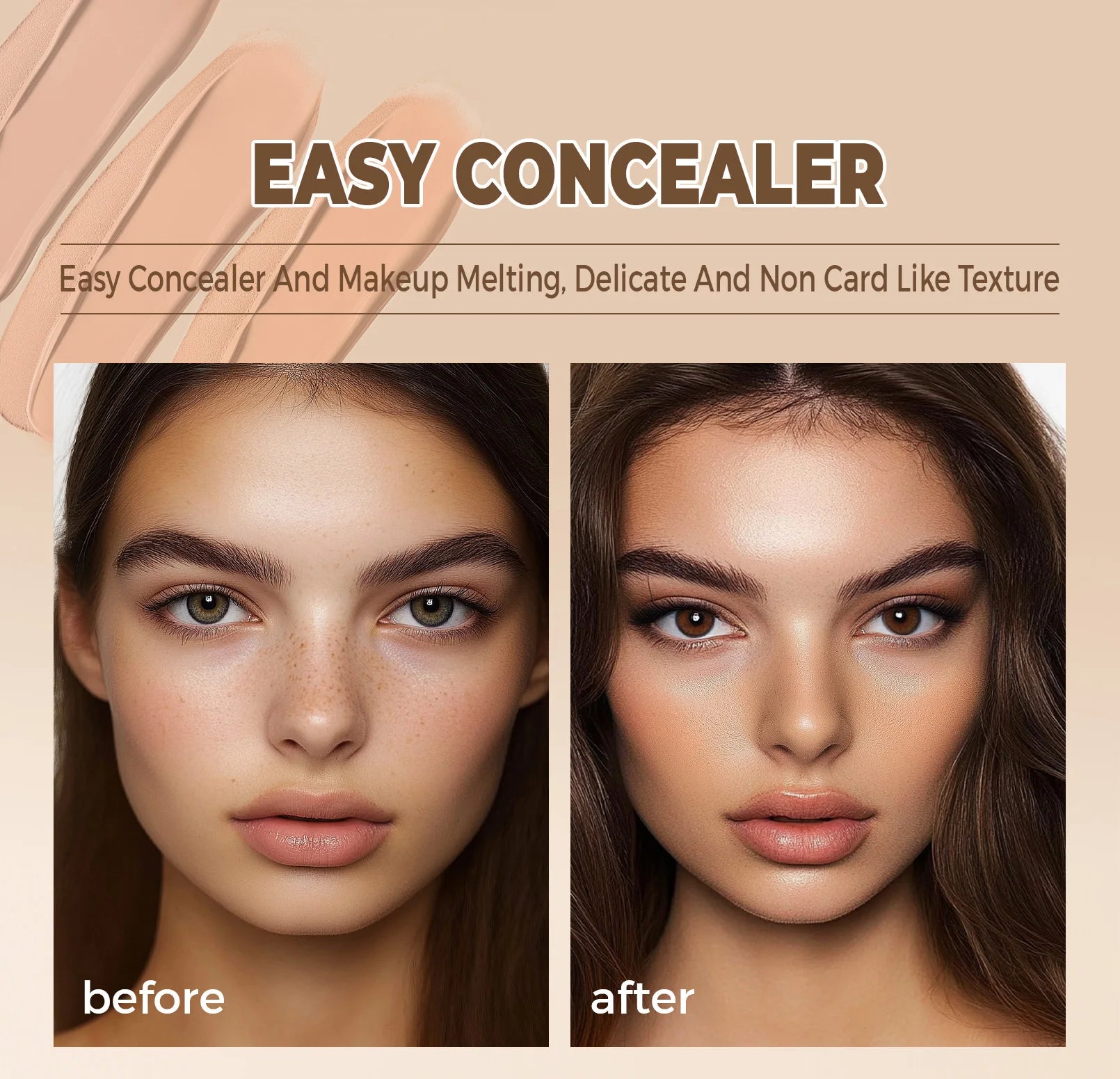 Hydrating Eye Brightening Concealer&Contour Cream-Full Coverage,Long Lasting,Correcting
