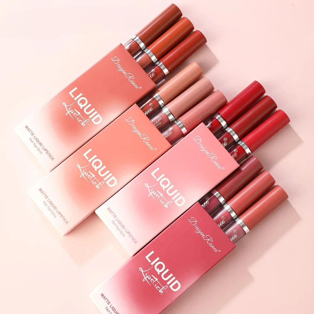 Velvet Matte Lipstick & Gloss Set (3-Pack)