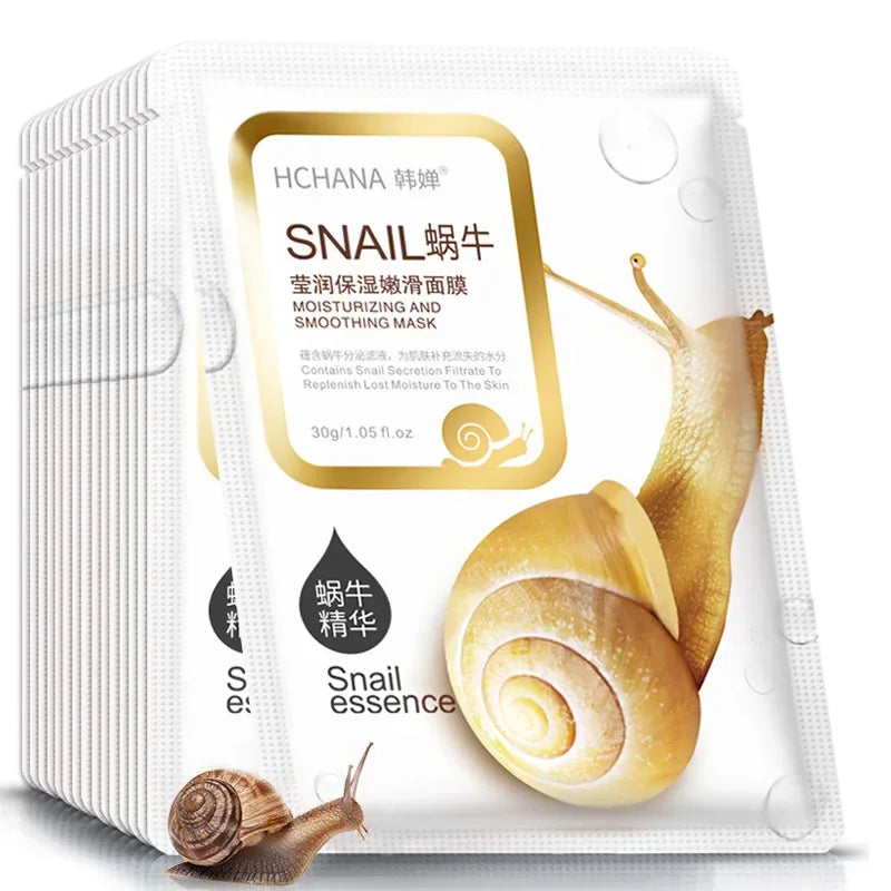 Snail Essence Sheet Mask (10-Pack) – Hydrating & Repairing