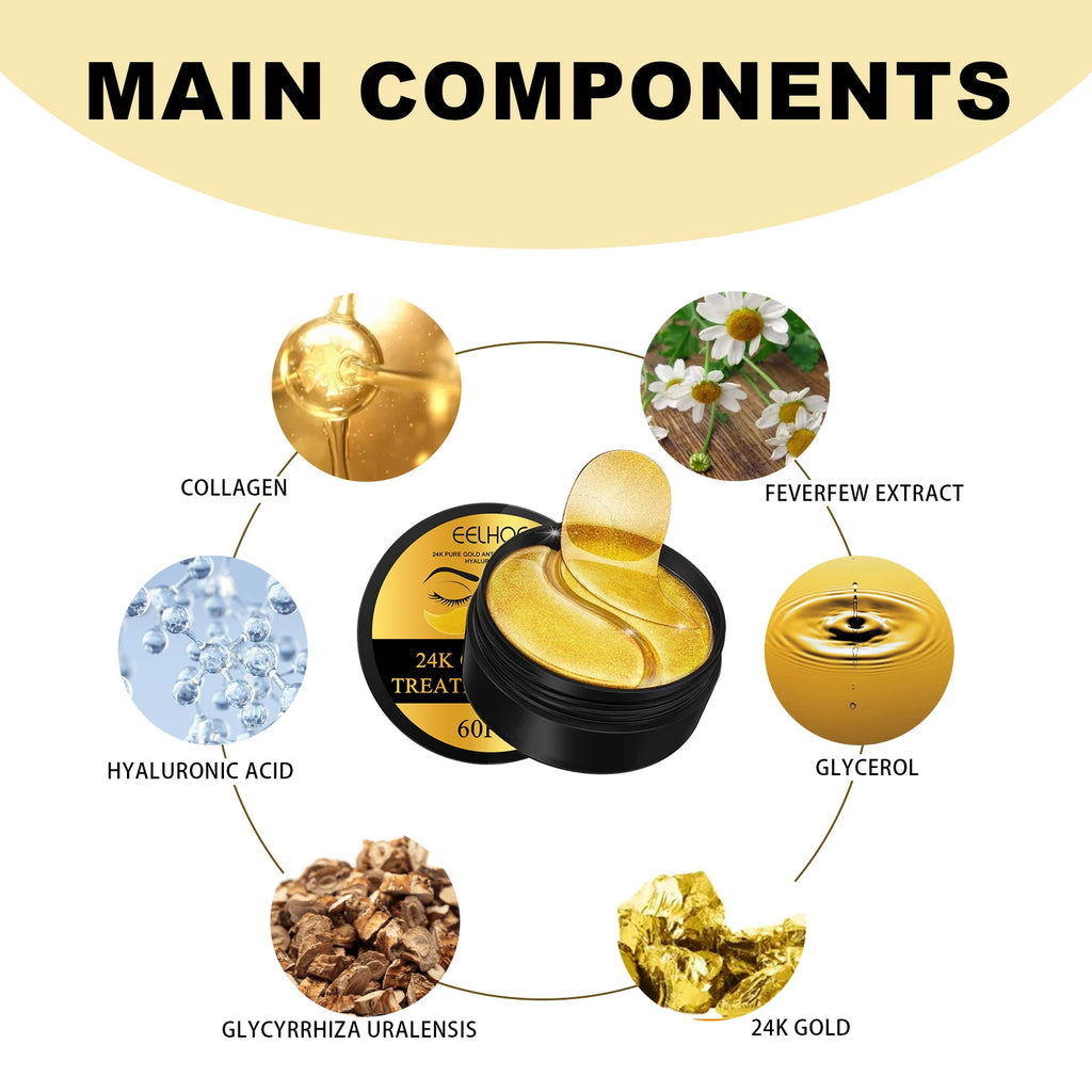 24K Gold Hydrating Eye Mask (60PCS)