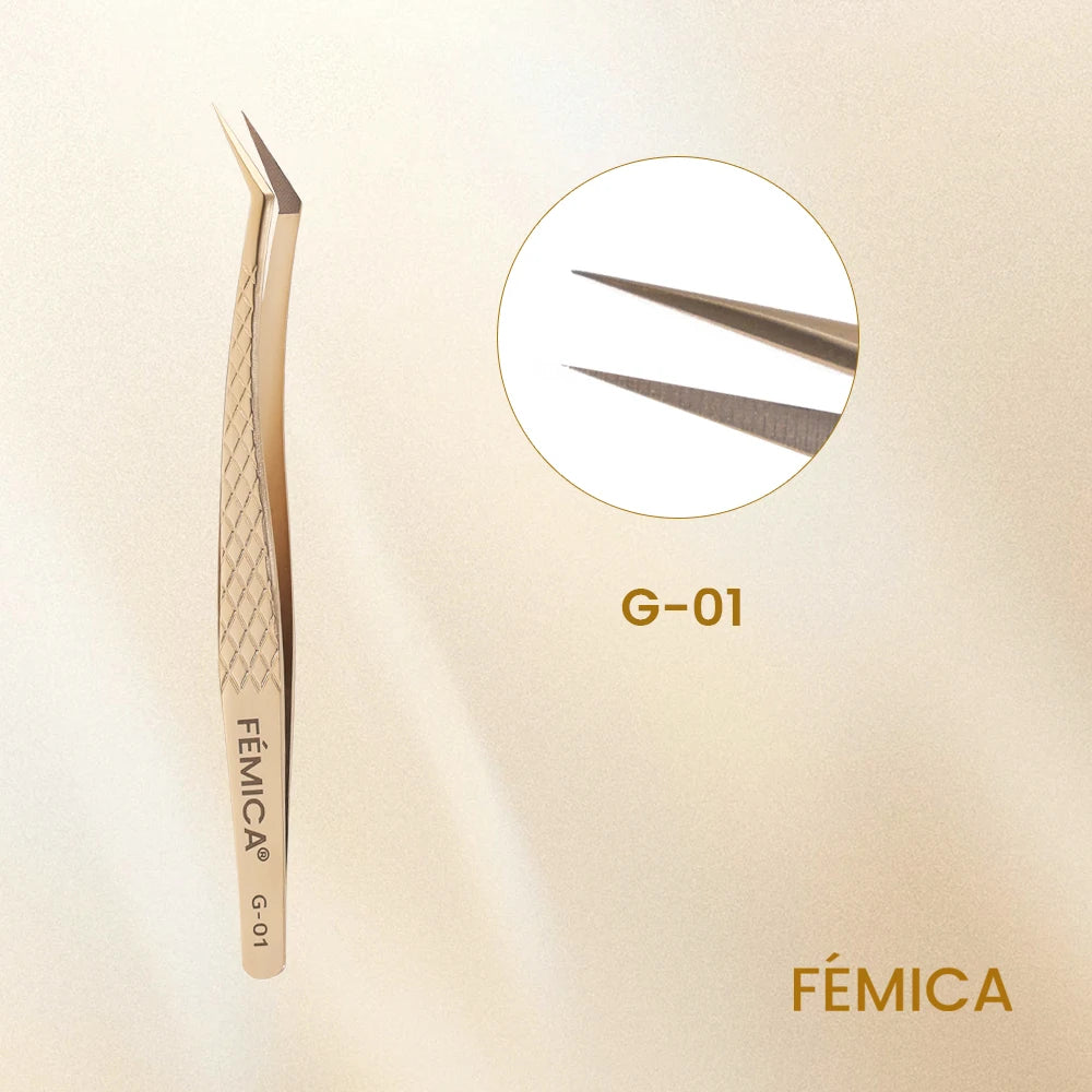 Precision Anti-Slip Eyelash Tweezers – Stainless Steel Lash Extension Tool
