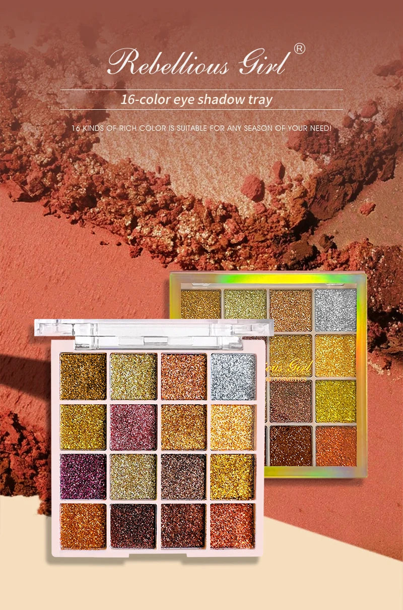 16-Color Glitter Eyeshadow Palette