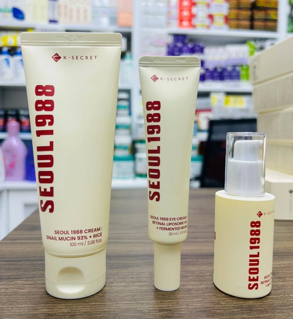 Korean Skincare Set – Ginseng Serum, Eye Cream & Sunscreen