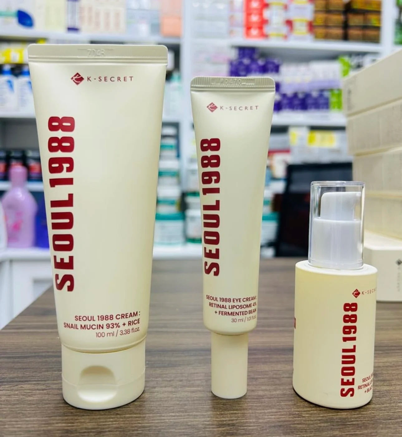 Korean Skincare Set – Ginseng Serum, Eye Cream & Sunscreen