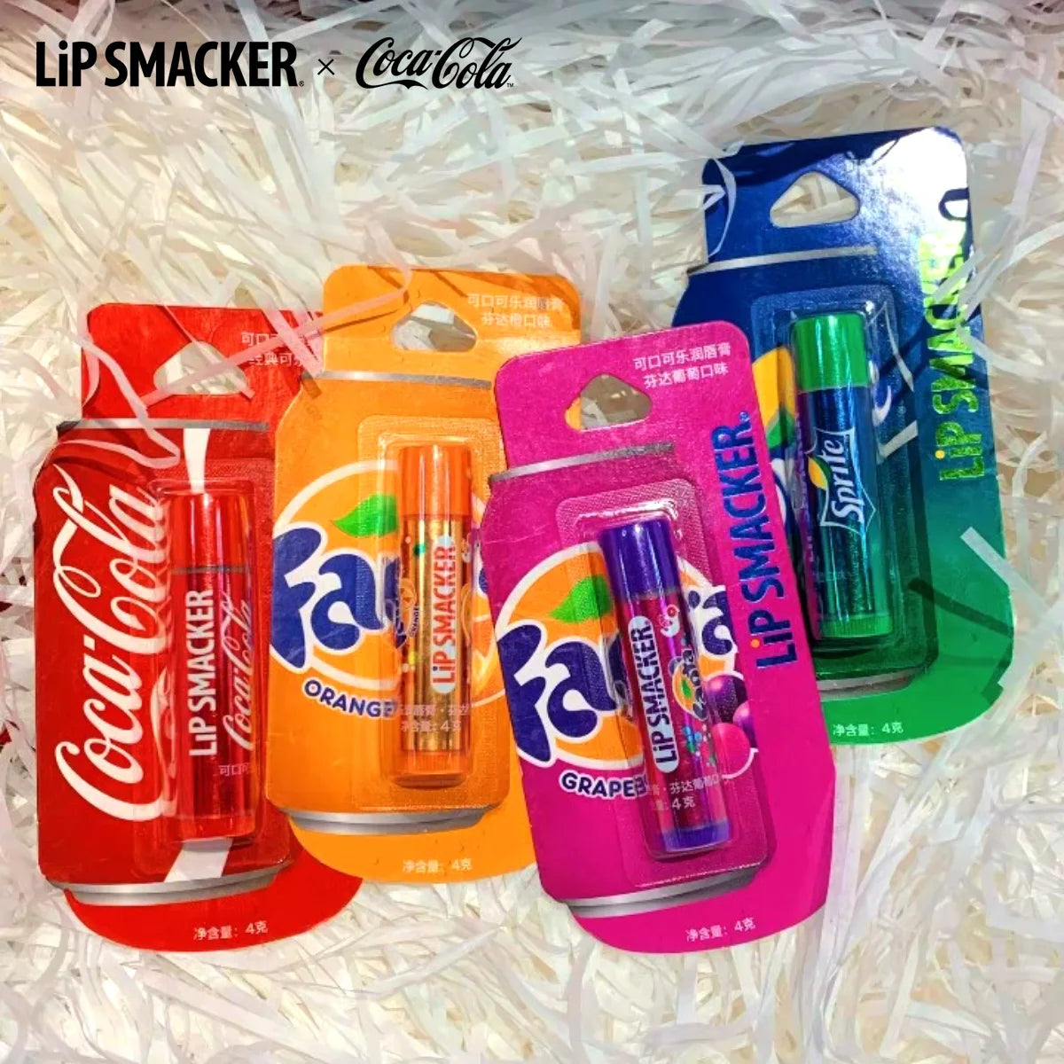 Coca-Cola Lip Balm Set – 4-Piece Long-Lasting Moisturizing Pack