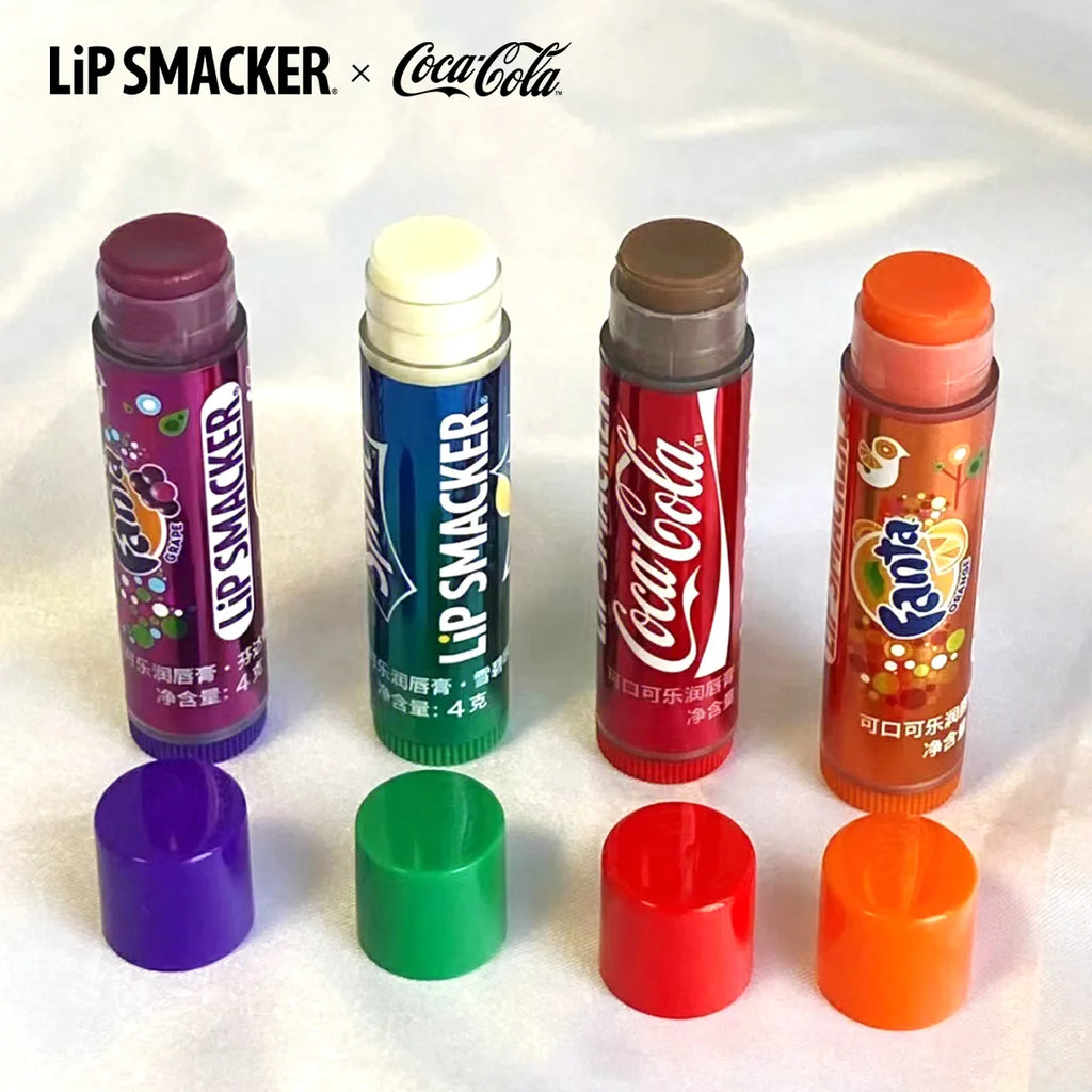 Coca-Cola Lip Balm Set – 4-Piece Long-Lasting Moisturizing Pack