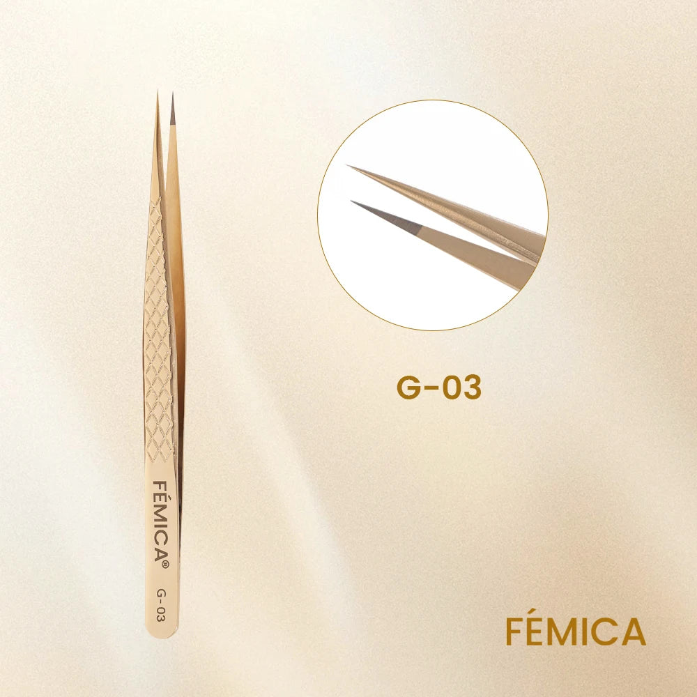 Precision Anti-Slip Eyelash Tweezers – Stainless Steel Lash Extension Tool