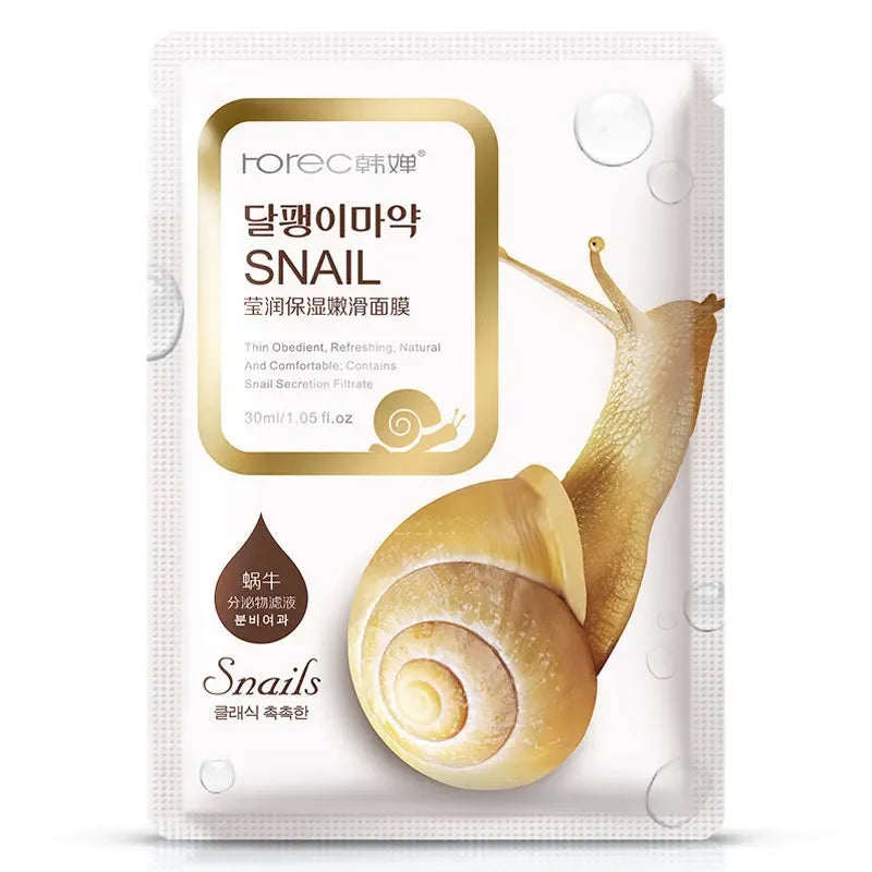 Snail Essence Sheet Mask (10-Pack) – Hydrating & Repairing